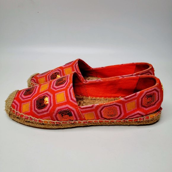 Tory Burch Cecily Sequin Pattern Slip On Flat Espadrilles 7M - Picture 5 of 14